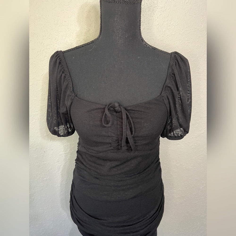 TOPSHOP Ruched Minidress In Black - 6 - Picture 3 of 13